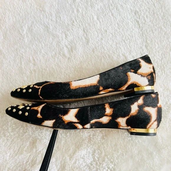 NINE WEST Pointed Toe Leopard Giraffe Cheetah Flats Size 6.5 - Picture 6 of 8